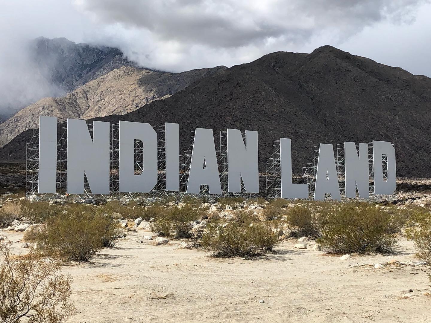 New art - and an important reminder - at the entrance to Palm Springs. #desertx2021